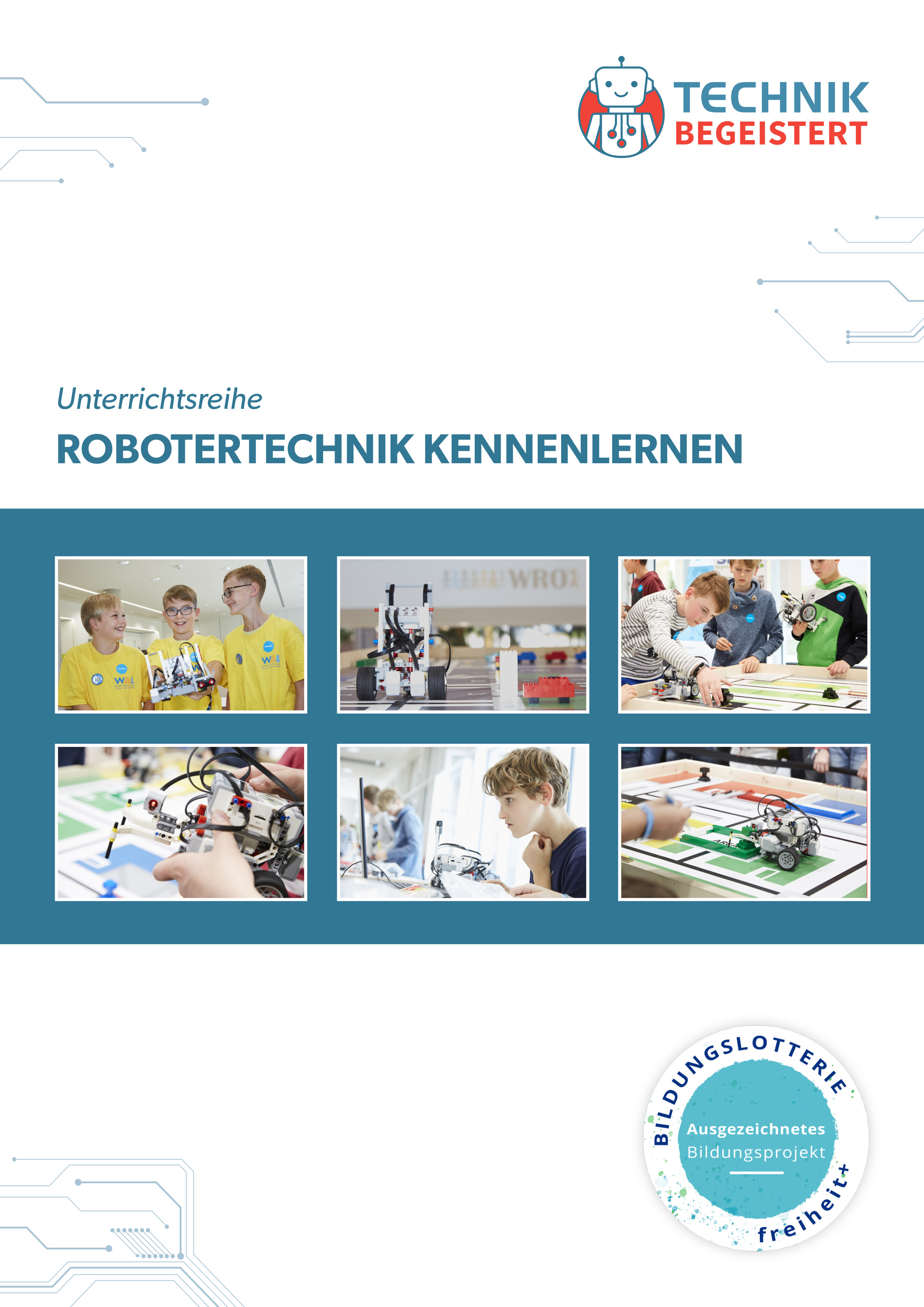 Deckblatt der Unterrichtsreihe: Robotertechnik kennenlernen
